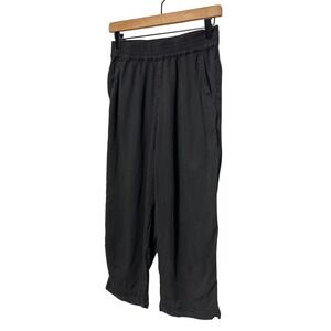 Stella Carakasi Cropped Elastic Waist Pants Washed Black Size Small Retail $149
